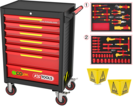 KS Tools ECOline workshop trolley with 42 insulated tools for hybrid and electric vehicles