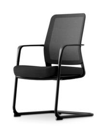 UDOBÄR Chaise cantilever avec dossier en filet, assise tissu (100 % polyester), noir