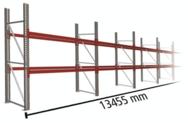 META Rayonnage à palettes MULTIPAL pour 42 palettes, largeur 13455 mm, 3 niveaux de stockage