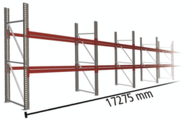 META Rayonnage à palettes MULTIPAL pour 54 palettes, largeur 17275 mm, 3 niveaux de stockage
