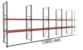 META Rayonnage à palettes MULTIPAL pour 42 palettes, largeur 13455 mm, 3 niveaux de stockage