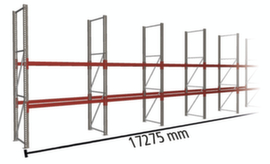 META Rayonnage à palettes MULTIPAL pour 54 palettes, largeur 17275 mm, 3 niveaux de stockage