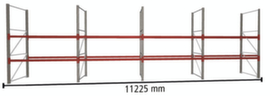 META Rayonnage à palettes MULTIPAL pour 36 palettes, largeur 11225 mm, 3 niveaux de stockage