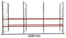 META Rayonnage à palettes MULTIPAL pour 27 palettes, largeur 8440 mm, 3 niveaux de stockage