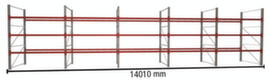 META Rayonnage à palettes MULTIPAL pour 60 palettes, largeur 14010 mm, 4 niveaux de stockage