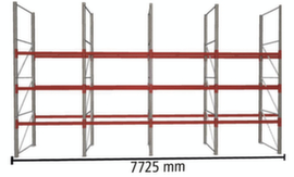 META Rayonnage à palettes MULTIPAL pour 32 palettes, largeur 7725 mm, 4 niveaux de stockage