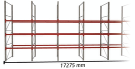 META Rayonnage à palettes MULTIPAL pour 72 palettes, largeur 17275 mm, 4 niveaux de stockage