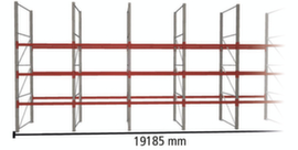 META Rayonnage à palettes MULTIPAL pour 80 palettes, largeur 19185 mm, 4 niveaux de stockage