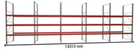META Rayonnage à palettes MULTIPAL pour 60 palettes, largeur 14010 mm, 4 niveaux de stockage