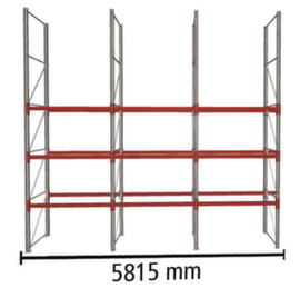 META Rayonnage à palettes MULTIPAL pour 24 palettes, largeur 5815 mm, 4 niveaux de stockage