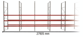 META Rayonnage à palettes MULTIPAL pour 120 palettes, largeur 27935 mm, 4 niveaux de stockage