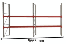 META Rayonnage à palettes MULTIPAL pour 12 palettes, largeur 5665 mm, 3 niveaux de stockage