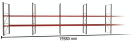 META Rayonnage à palettes MULTIPAL pour 42 palettes, largeur 19580 mm, 3 niveaux de stockage