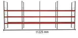 META Rayonnage à palettes MULTIPAL pour 32 palettes, largeur 11225 mm, 4 niveaux de stockage