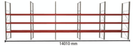 META Rayonnage à palettes MULTIPAL pour 40 palettes, largeur 14010 mm, 4 niveaux de stockage