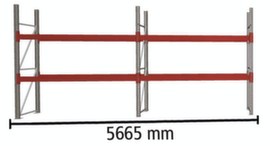 META Rayonnage à palettes MULTIPAL pour 12 palettes, largeur 5665 mm, 3 niveaux de stockage