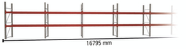 META Rayonnage à palettes MULTIPAL pour 36 palettes, largeur 16795 mm, 3 niveaux de stockage