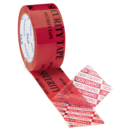 Ruban adhésif de sécurité rouge imprimé Security Tape  50 mm x 50 m
