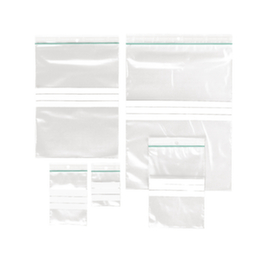 Assortiment sachets zip à bandes blanches 100 microns