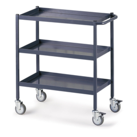 Chariot gris à 3 étages en métal