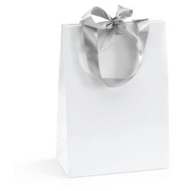 25 sac pelliculés avec fermeture par nœud satin190 x 100 x 270 mm blanc