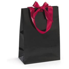 25 sacs pelliculés avec fermeture par nœud satin 190 x 100 x 270 mm noir