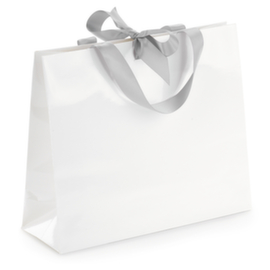 25 sacs pelliculés avec fermeture par nœud satin 300 x 100 x 250 mm blanc