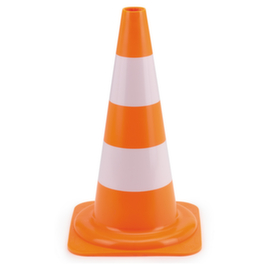 Cône de signalisation orange à 2 bandes blanches
