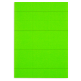 Étiquette fluo vert rectangulaire adhésif permanent en planche A4 70x37 mm
