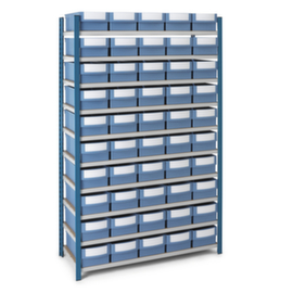 Pack de rayonnage avec 50 bacs-tiroirs de rangement (12 l)