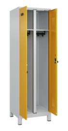 C+P Armoire vestiaire noir-blanc Evolo PLUS avec double compartiment et pieds