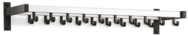 van Esch Wandgarderobemet 19 jashaken en hoedenplankvan aluminium en kunststof