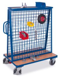 VARIOfit Materiaalwagendraagverm. 500 kglaadvl. L x B 1260 x 800 mmdraadgaaswanden met 8° hellingH x L x B 1560 x 1260 x 800 mmRAL 5010TPE-banden