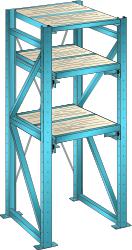 LISTA Uittrekstelling voor zware lasten met 3 etages