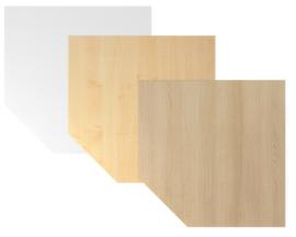 Hoekig koppelelement voor bureau met steunvoet