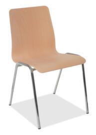 Houten kuipstoel, beuken, rug recht