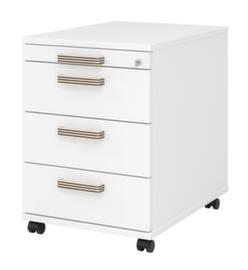 Verrijdbaar ladeblok Up and Down, 3 lade(n), wit/wit