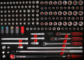 1/2" dopsleutelset in schuimrubberen inlage