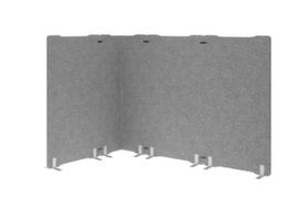 Akoestische scheidingswandH x B x D 1800x1000x25 mmgrijs gemêleerd