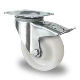 Cascoo Zwenkwiel met centrale rem, draagvermogen 500 kg, polyamide banden