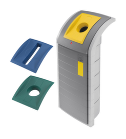 Hailo Afvalverzamelaar ProfiLine WSB Design Plus XXXL1x 120 lH x B x D 1100 x 500 x 450 mmBevestigingsmechanismeromp stofgrijs kunststofdeksel kunststof geel/blauw/groen