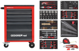 GEDORE R21560001 Gereedschapsset in werkplaatswagen MECHANIC rood 119 stuks