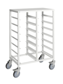 Kongamek etagewagen met dienbladschap, draagvermogen 150 kg, 14 etages