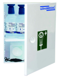 ultraMEDIC EHBO-kast voor oogbescherming ultraAQUA-SAFEmet vullingH x B x D 350 x 280 x 130 mmvan staal in RAL 9010