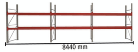 META Palletstelling MULTIPAL voor 27 pallets, 8440 mm breed, 3 opslagniveaus