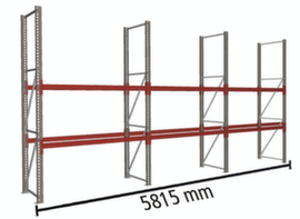 META Palletstelling MULTIPAL voor 18 pallets, 5815 mm breed, 3 opslagniveaus
