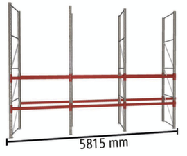 META Palletstelling MULTIPAL voor 18 pallets, 5815 mm breed, 3 opslagniveaus