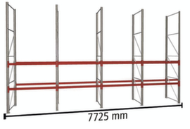 META Palletstelling MULTIPAL voor 24 pallets, 7725 mm breed, 3 opslagniveaus