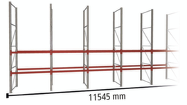 META Palletstelling MULTIPAL voor 36 pallets, 11545 mm breed, 3 opslagniveaus