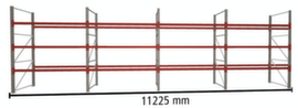 META Palletstelling MULTIPAL voor 48 pallets, 11225 mm breed, 4 opslagniveaus